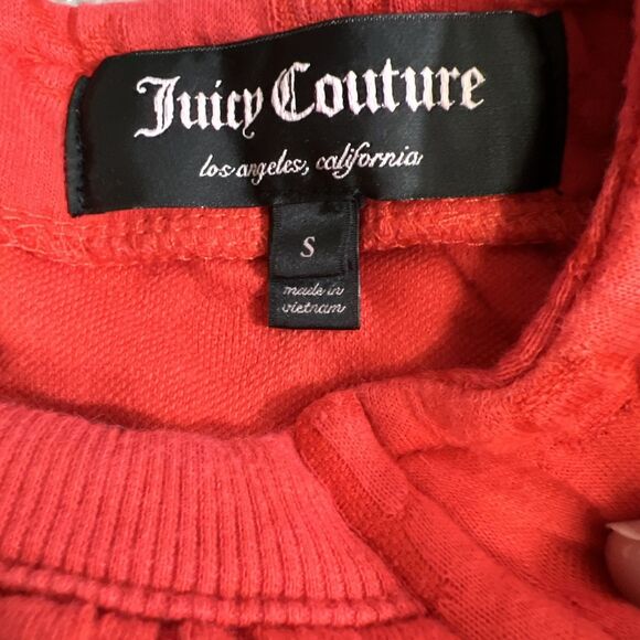 Juicy Couture Tomato Short Sleeve Pullover Top Small Textured Y2K Style - Picture 2 of 7